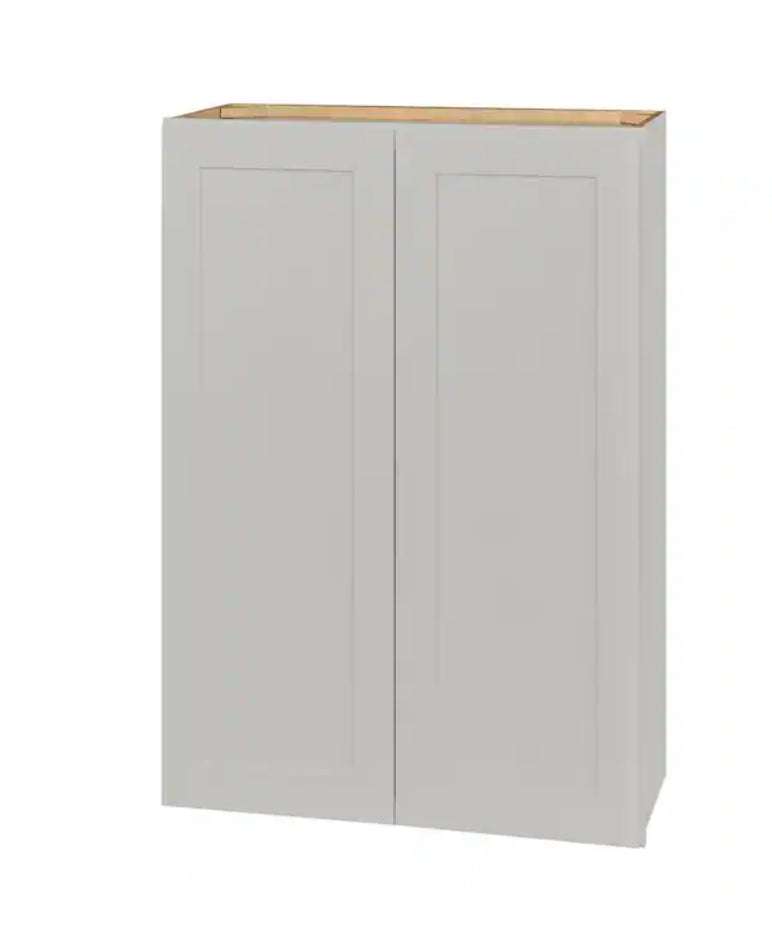 Avondale Shaker Dove Gray Quick Assemble Plywood 30 in Wall Cabinet (30 in W x 42 in H x 12 in D)