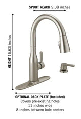 Marca Single-Handle Pull-Down Sprayer Kitchen Faucet with ShieldSpray Technology and Soap in SpotShield Stainless