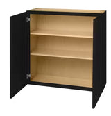 Avondale 36 in. W x 12 in. D x 36 in. H Ready to Assemble Plywood Shaker Wall Kitchen Cabinet in Raven Black