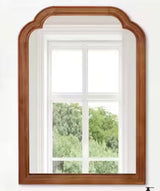 Yellow Brown 20 in. W x 30 in. H Rectangle Solid Wood Frame Mirror with Rounded Corners for Bathroom Living Room Decor