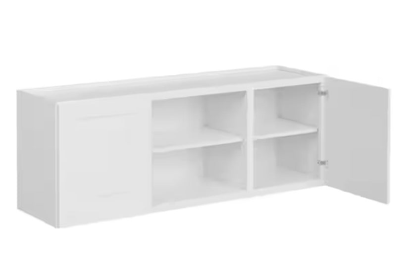 Greenwich Verona White 23 in. H x 60 in. W x 12 in. D Plywood Laundry Room Wall Cabinet with 3 Shelves