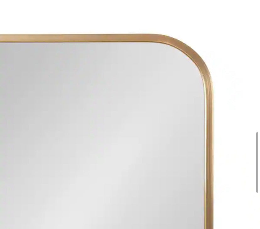 Zayda 30.00 in. W x 41.96 in. H Gold Rectangle Modern Framed Decorative Wall Mirror