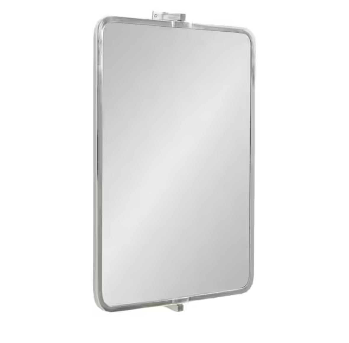 Elijah 20.00 in. W x 31.75 in. H Silver Rectangle Mid Century Framed Decorative Wall Mirror