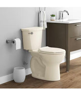 Cadet 12 in. Antimicrobial 2-Piece 1.28 GPF Single Flush Chair Height Round Toilet in Bone with Slow Close Seat