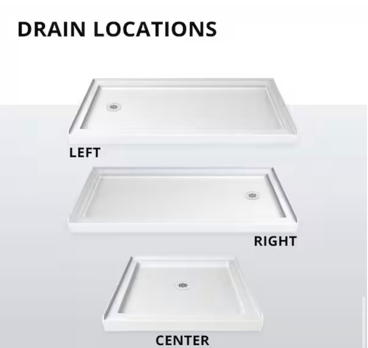 SlimLine 60 in. x 34 in. Single Threshold Shower Pan Base in White with Left Hand Drain