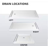 SlimLine 60 in. x 34 in. Single Threshold Shower Pan Base in White with Left Hand Drain