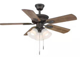 Glendale III 42 in. LED Indoor Oil Rubbed Bronze Ceiling Fan with Light and Pull Chains Included