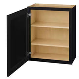 Avondale 24 in. W x 12 in. D x 30 in. H Plywood Shaker Wall Kitchen Cabinet in Raven Black
