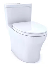 Aquia IV 12 in. Rough In One-Piece 0.8/1.28 GPF Dual Flush Elongated Toilet in Cotton White, SoftClose Seat Included