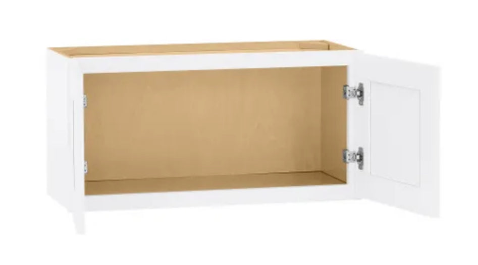 Avondale 30 in. W x 12 in. D x 15 in. H Ready to Assemble Plywood Shaker Wall Bridge Kitchen Cabinet in Alpine White