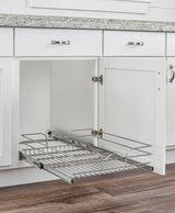 Silver Kitchen Cabinet Pull Out Shelf Organizer, 24 in. x 22 in.