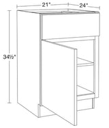 21 in. W x 24 in. D x 34.5 in. H Ready to Assemble Plywood Shaker Base Kitchen Cabinet in Dove Gray