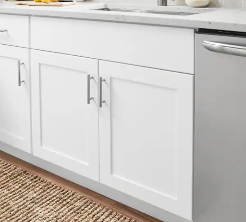 Avondale 33 in. W x 24 in. D x 34.5 in. H Ready to Assemble Plywood Shaker Sink Base Kitchen Cabinet in Alpine White