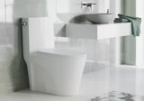 St. Tropez 1-Piece 1.28 GPF Single Flush Elongated Toilet in White Seat Included