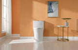 1-piece 0.8/1.28 GPF Dual Flush Elongated Toilet in White Seat Included