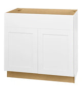 Avondale Shaker Alpine White Quick Assemble Plywood 36 in Vanity Sink Base Kitchen Cabinet (36in W x 21in D x 34.5in H)