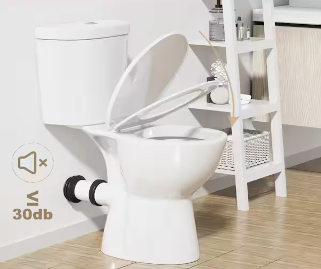 19 in. Tall 2-pics High-Efficiency 1.28 GPF Single Flush Elongated Toilet in White with Smart Bidet Seat Map Flush 1000g