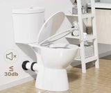 19 in. Tall 2-pics High-Efficiency 1.28 GPF Single Flush Elongated Toilet in White with Smart Bidet Seat Map Flush 1000g