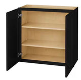 Avondale 30 in. W x 12 in. D x 30 in. H Ready to Assemble Plywood Shaker Wall Kitchen Cabinet in Raven Black