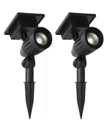 Solar 50 Lumens Black Outdoor Integrated LED Adjustable Beam Spotlight (2-Pack); Weather/Water/Rust Resistant