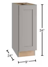 9 in. W x 24 in. D x 34.5 in. H Ready to Assemble Plywood Shaker Base Kitchen Cabinet in Dove Gray