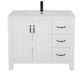 36 in. W x 18 in. D x 33 in. H Single Sink Bath Vanity in White with White Wood Top with Sink Set