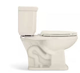 Newcastle 12 in. Rough In Two-Piece 1.0 GPF/1.28 GPF Dual Flush Elongated Toilet in Bone Seat Included
