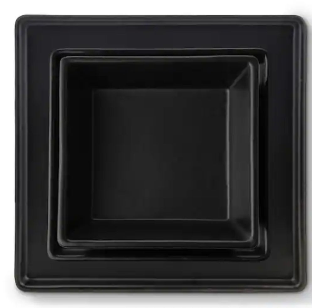Stone Lain Grace 12-Piece Dinnerware Set Stoneware, Service For 4, Black Matte