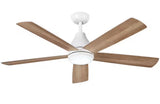 Nevali 52 in. White Color Changing LED Indoor Matte White Ceiling Fan with Light and Remote Included Powered by Hubspace