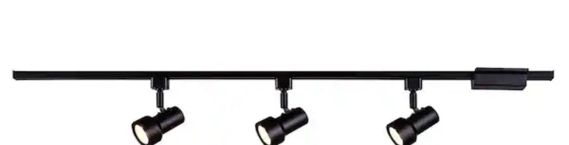 3-Light Mini Step 44 in. Black Integrated LED Linear Track Lighting Kit