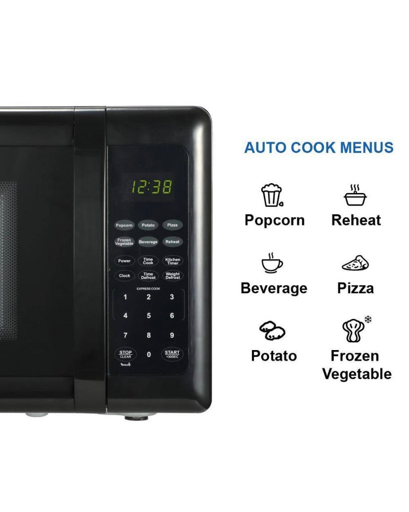 0.7 cu. ft. 700-Watt Compact Countertop Microwave Oven in Black