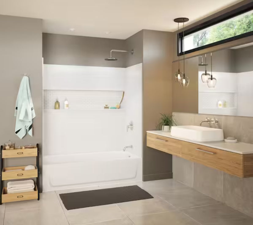 Nextile 30 in. x 60 in. x 60 in. 4Piece DirecttoStud Alcove Tub Sur