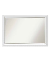 Blanco White 39.5 in. x 27.5 in. Beveled Rectangle Wood Framed Bathroom Wall Mirror in White