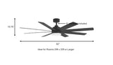 Celene 62 in. LED Indoor/Outdoor Matte Black Ceiling Fan with Light and Remote Control with Color Changing Technology