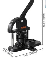 Button Maker Machine, 1/1.25/2.28 in. (25/32/58 mm) 3 in. 1 Pin Maker, Installation-Free Badge Punch Kit