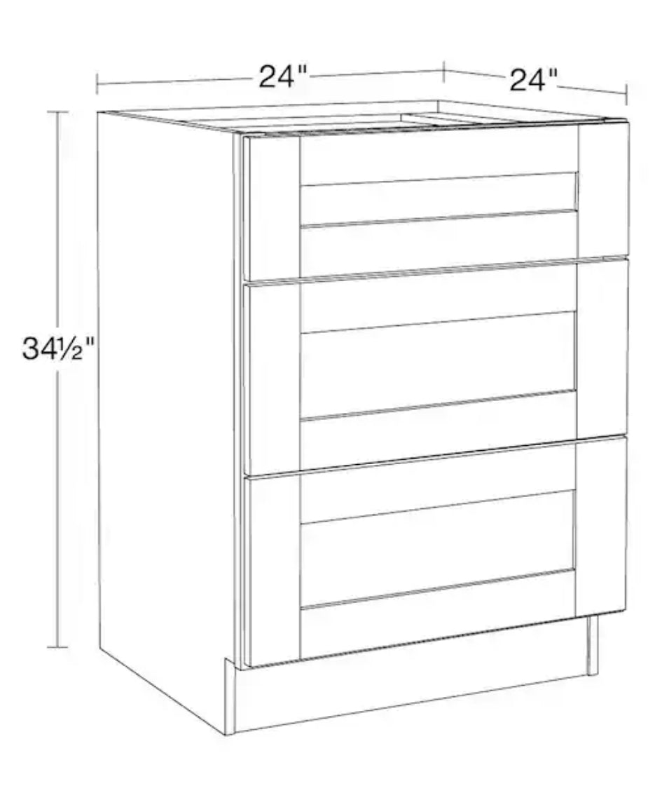 Richmond Verona White Shaker Ready to Assemble Base Kitchen Cabinet with Soft Close 24 in. x 34.5 in. x 24 in.