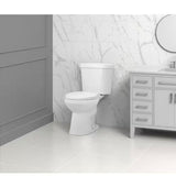 12 in. Rough In 2-Piece 1.28 GPF Single Flush Round Toilet in White, Seat Included
