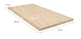 5 ft. L x 30 in. D Unfinished Hevea Solid Wood Butcher Block Desktop Countertop with Square Edge