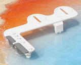 Luxury Slim Attachable Bidet System Bidet Attachment with Hot Water, Dual Retractable Nozzles, Knob Control in White