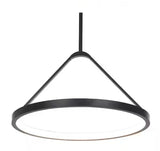 Townly 35-Watt 1-Light Satin Black Bowl Integrated LED Pendant Light with Open Metal Ring Shade