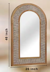 26 in. W x 46 in. H Classic Arched Antique Wood Frame Country Art Wall Mirror Decorative Mirror