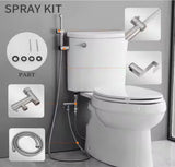 Non-Electric Bidet Sprayer for Toilet Handheld Brass Bidet Attachment Diaper Sprayer Wall Toilet Mount in Brushed Nickel