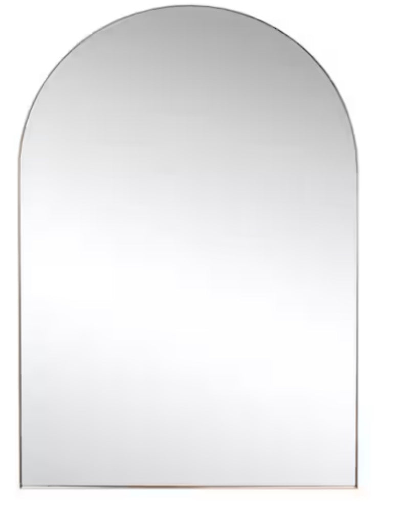 Elodie 24 in. W x 36 in. H Medium Arched Metal Framed Wall Mounted Mirror, Gold