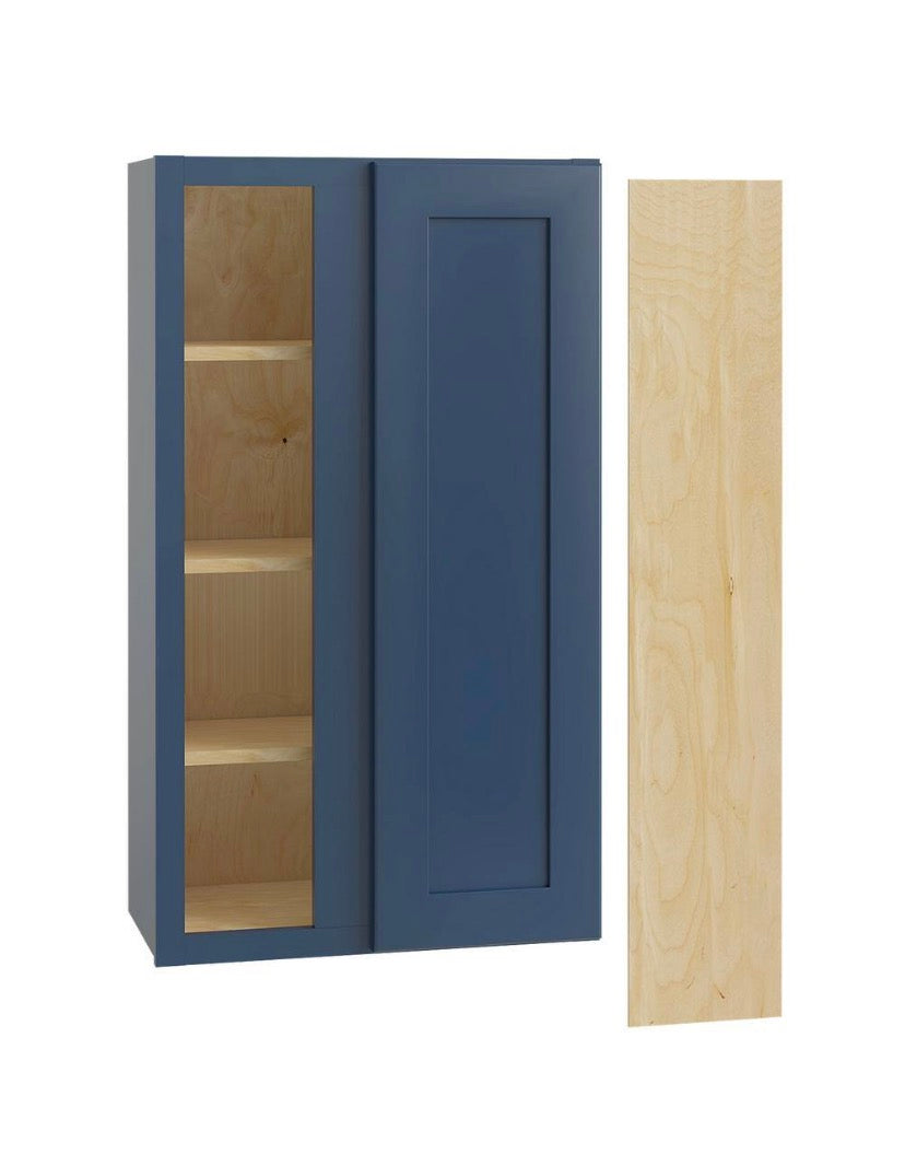 Newport 24 in. W x 12 in. D x 36 in. H Assembled Plywood Blind Wall Kitchen Cabinet in Mythic Blue with Soft Close LH