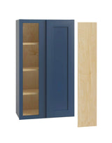 Newport 24 in. W x 12 in. D x 36 in. H Assembled Plywood Blind Wall Kitchen Cabinet in Mythic Blue with Soft Close LH