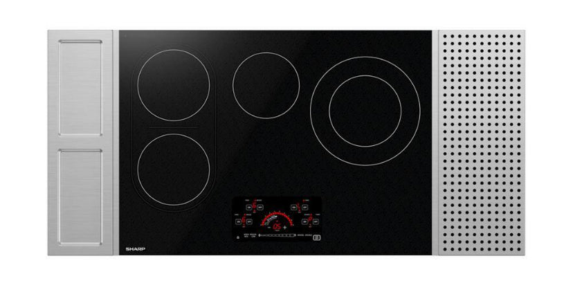 30 in. 4-Elements Smooth-Top Electric Cooking in Black with Stainless Steel Side Trims