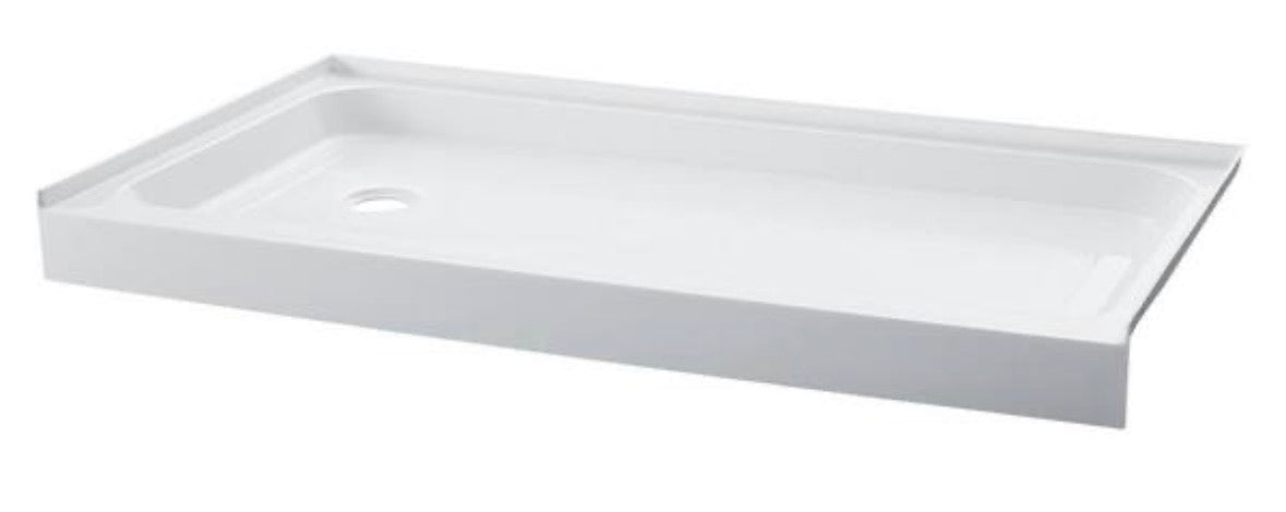 Voltaire 32 in. x 60 in. Acrylic, Single-Threshold, Left-Hand Drain, Shower Base in White