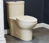 Sublime 1-Piece 0.8/1.28 GPF Dual Flush Elongated Toilet in Bisque with Seat Included