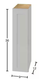 Avondale 9 in. W x 12 in. D x 36 in. H Ready to Assemble Plywood Shaker Wall Kitchen Cabinet in Dove Gray