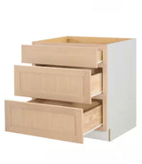 30 in. W x 24 in. D x 34.5 in. H Ready to Assemble Drawer Base Kitchen Cabinet in Unfinished with CLICKREADY Technology